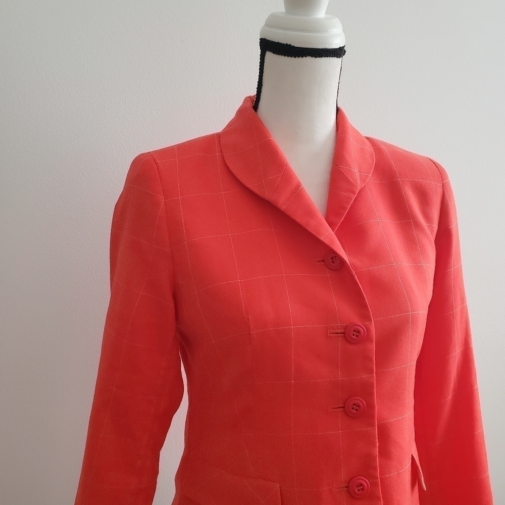 Pendleton Virgin Wool Plaid Blazer Jacket In Oran… - image 5